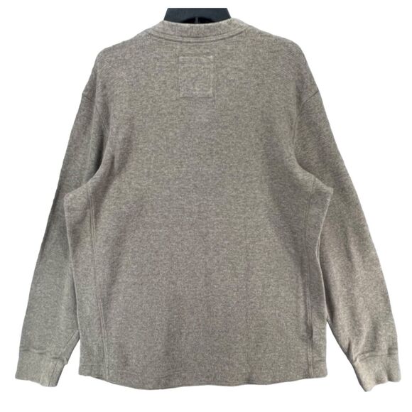 Eddie Bauer Thermal Waffle Knit Henley Shirt Men XLT Tan Pullover Layers Outdoor - Picture 3 of 13